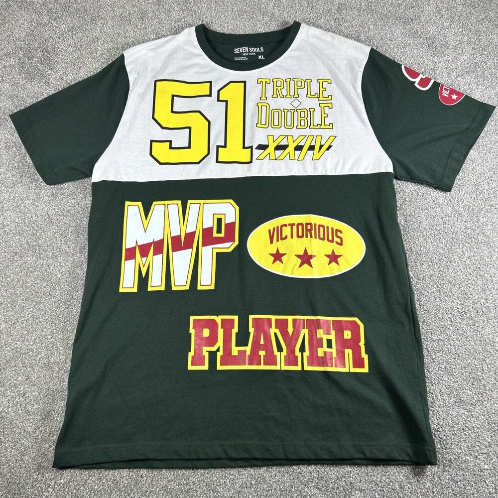 Seven Souls New York Racing Shirt Triple Double 51 MVP Player Size Lg Victorious